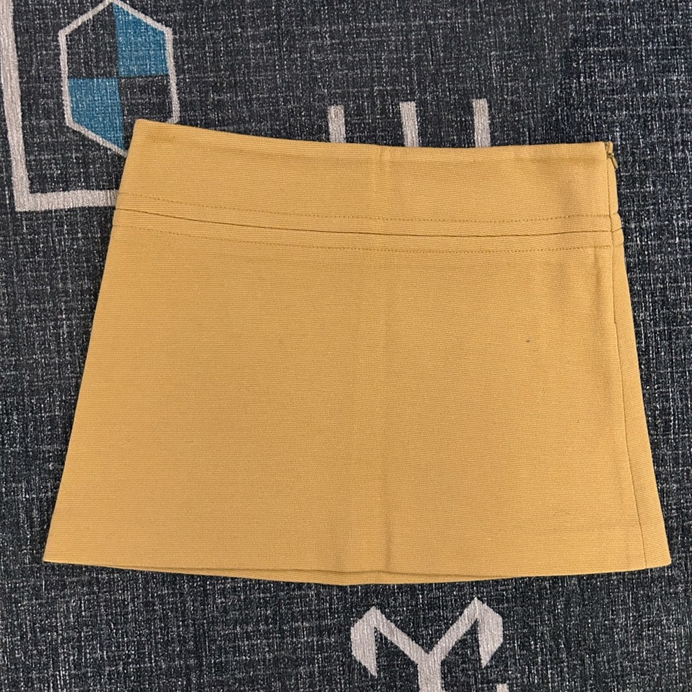 Theory Mustard Wool Mini Skirt
